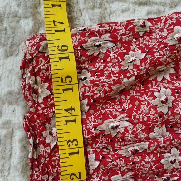 Talbots Petite Floral High Waisted High Rise Pleated Pants M Red White - Picture 13 of 16